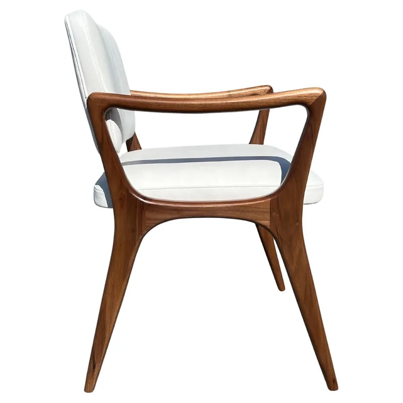Sculptural Dining Arm Chairs in the Style of Gio Ponti, Walnut — Furniture — resale