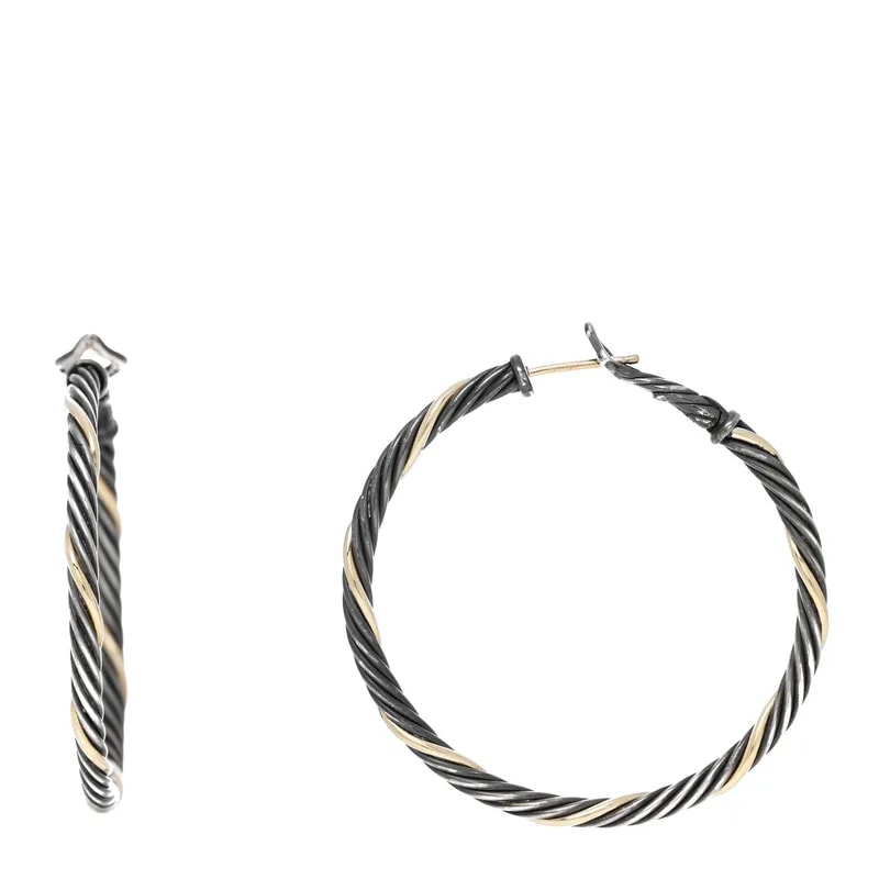 David Yurman — 18K Yellow Gold Twisted Hoop — Jewelry — resale