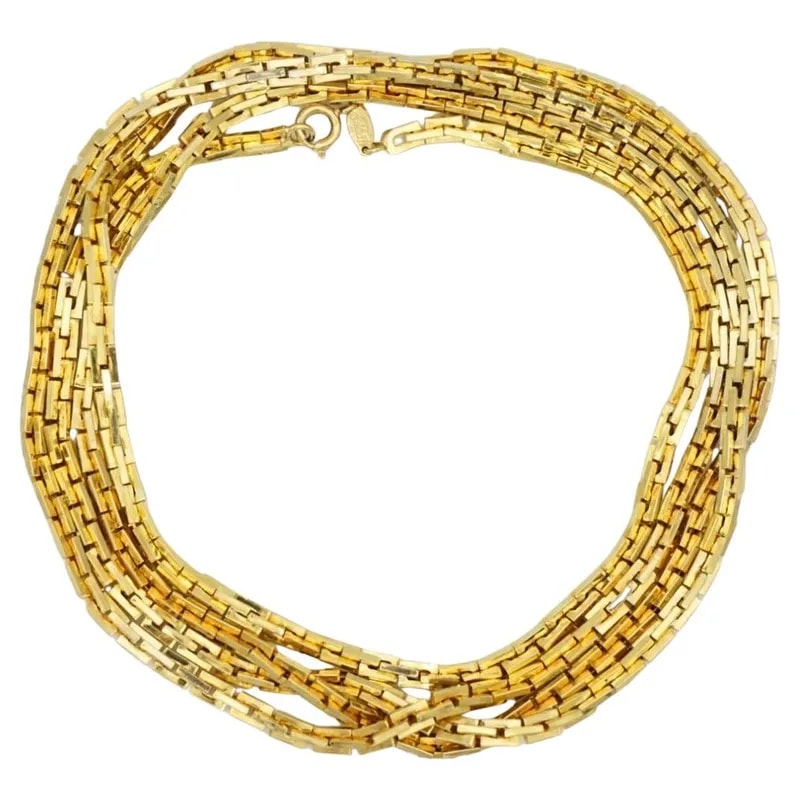 Dior — Christian Dior Grosse 1973 Extra Long Rectangle Box Linked Versatile — Jewelry — resale