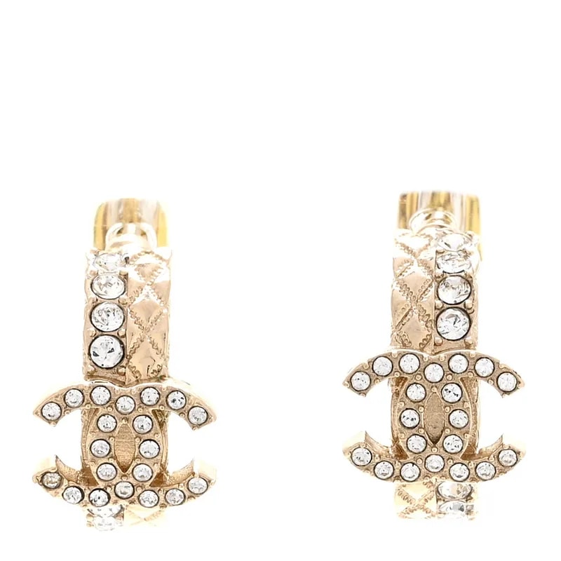 Chanel — Metal Quilted CC Hoop — Jewelry — resale