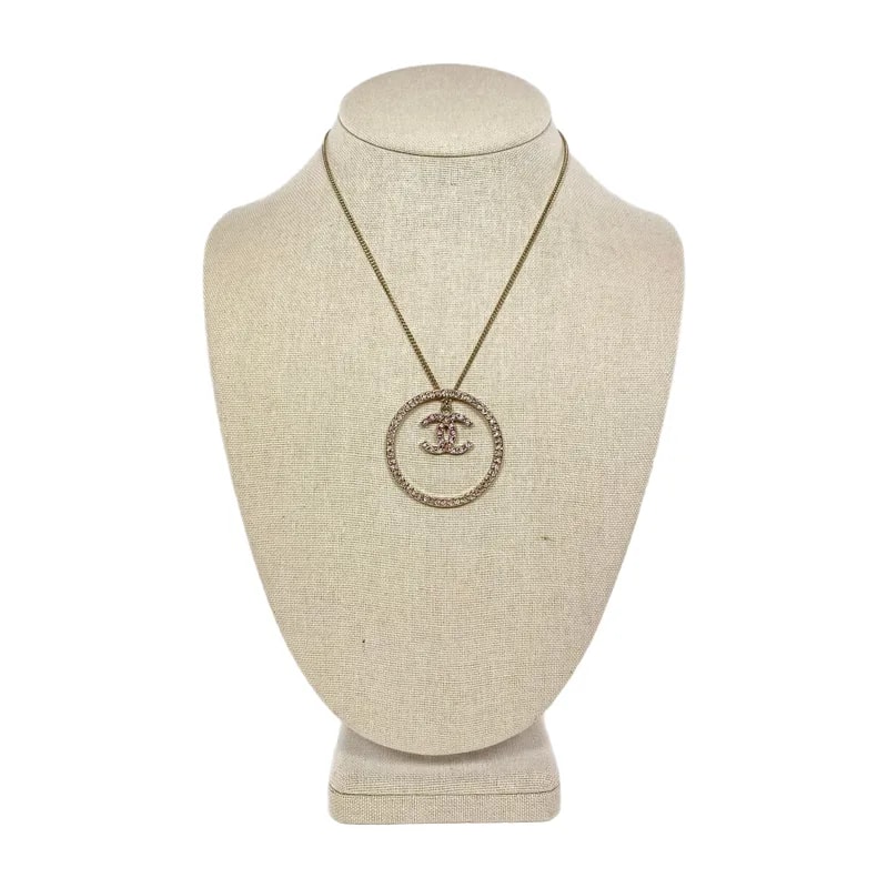 Chanel — Chanel Circle CC Logo With Crystals — Jewelry — resale