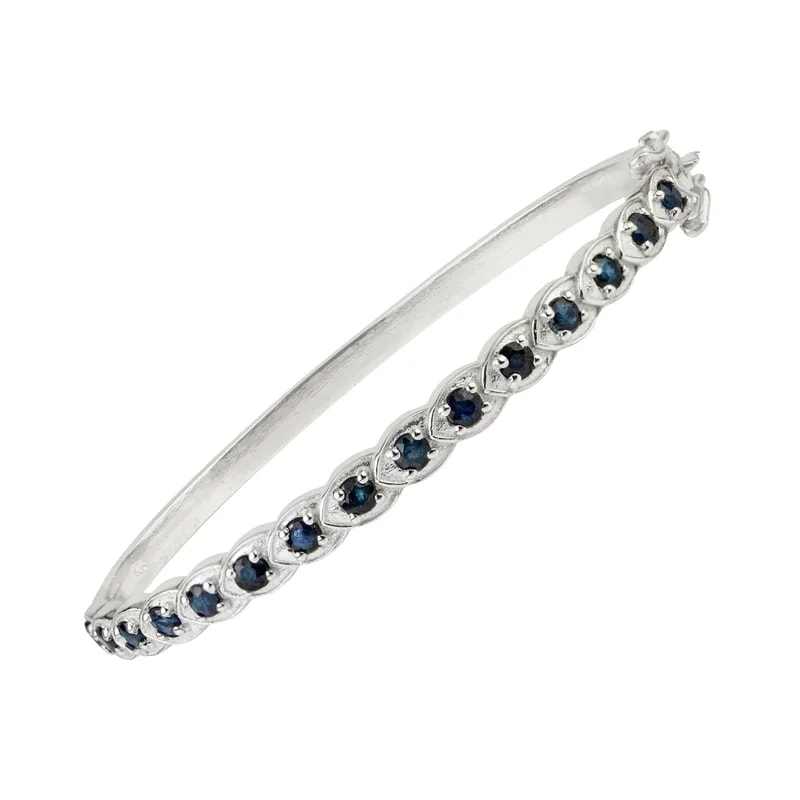 Silvorra — Silvorra Contemporary 1.75ct Round Blue Sapphire Bangle — Jewelry — resale