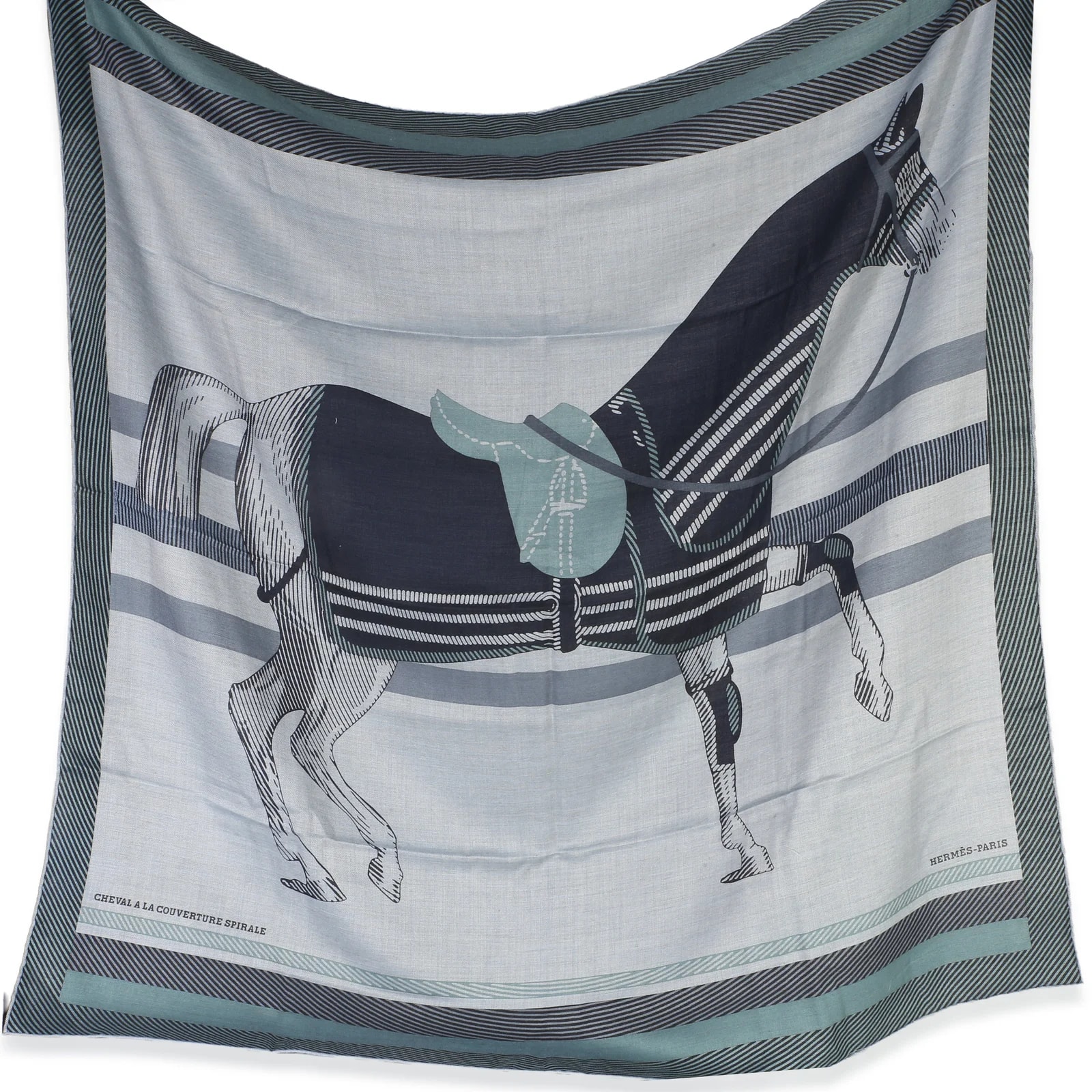 Hermès — Hermès Ciel Chine Cheval A la Couverture Scarf 100 Scarves/wraps — Accessory — resale
