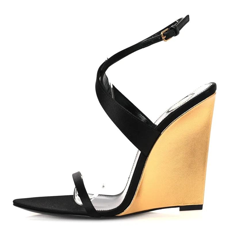 Saint Laurent — Raso Regale Salome 110 Wedge 39 — Designer Shoe — resale