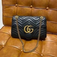 Gucci — Gucci GG Marmont Logo Chain Quilted Crossbody - Very Good — Handbag — resale