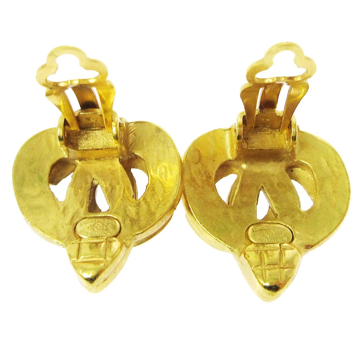 Chanel Cc Heart Clip-On Metal Gold_Plated Jewelry 2