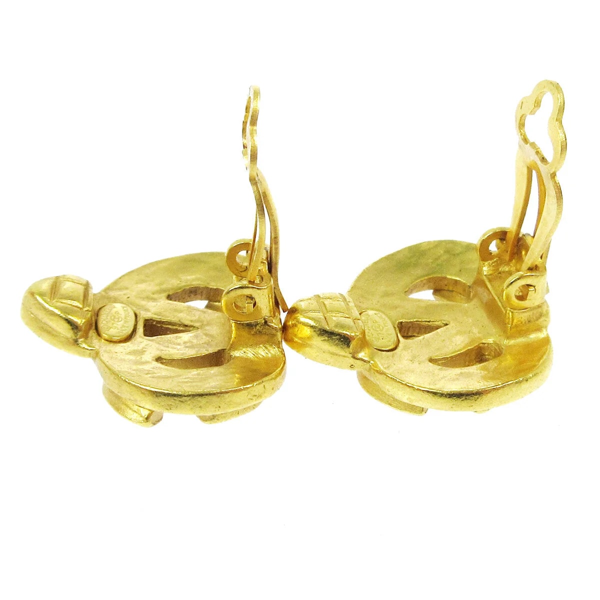 Chanel Cc Heart Clip-On Metal Gold_Plated Jewelry 3