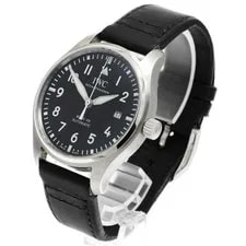 IWC Schaffhausen Pilot Mark XX IW328201 40mm SS Black Dial Leather #C187 2