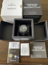 Omega X Swatch Mission TO THE Moonphase NEW Moon – Black Bioceramic Snoopy Watch — Watch — deal