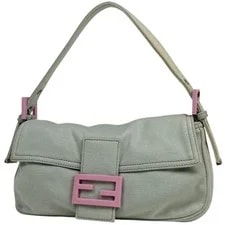 Fendi — Auth Fendi Mamma Baguette One Cotton — Handbag — resale