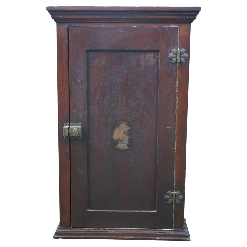 Antique Victorian Oak Apothecary Ship Medicine Cabinet Cupboard — Furniture — resale