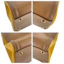 Prada Triangle Logo Plate Yellow Gold Hardware To 3