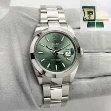 Rolex — 2025 Rolex Datejust 126300 41MM Green Dial Smooth Oyster Steel B/p — Watch — resale