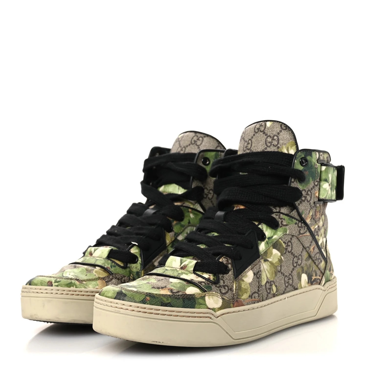 GG Monogram Blooms Web High Top Sneakers 8 4