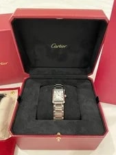 Cartier Tank Must Steel 22MM Quartz WSTA0051 + Black Calf Leather Strap 2