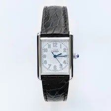 Finished Cartier Must Tank XL Date 3 Hands White Arabic Dial Silver S 2