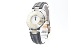 Cartier Must 21 Quartz White Dial Leather Band Unsold Accessories 2