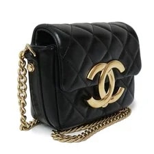 Chanel Big Coco Mark Matelass Flap Chain Blac 4