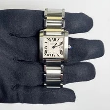 Cartier Tank Stainless Steel 25mm White/Ivory Dial Ref# W51011Q3 2