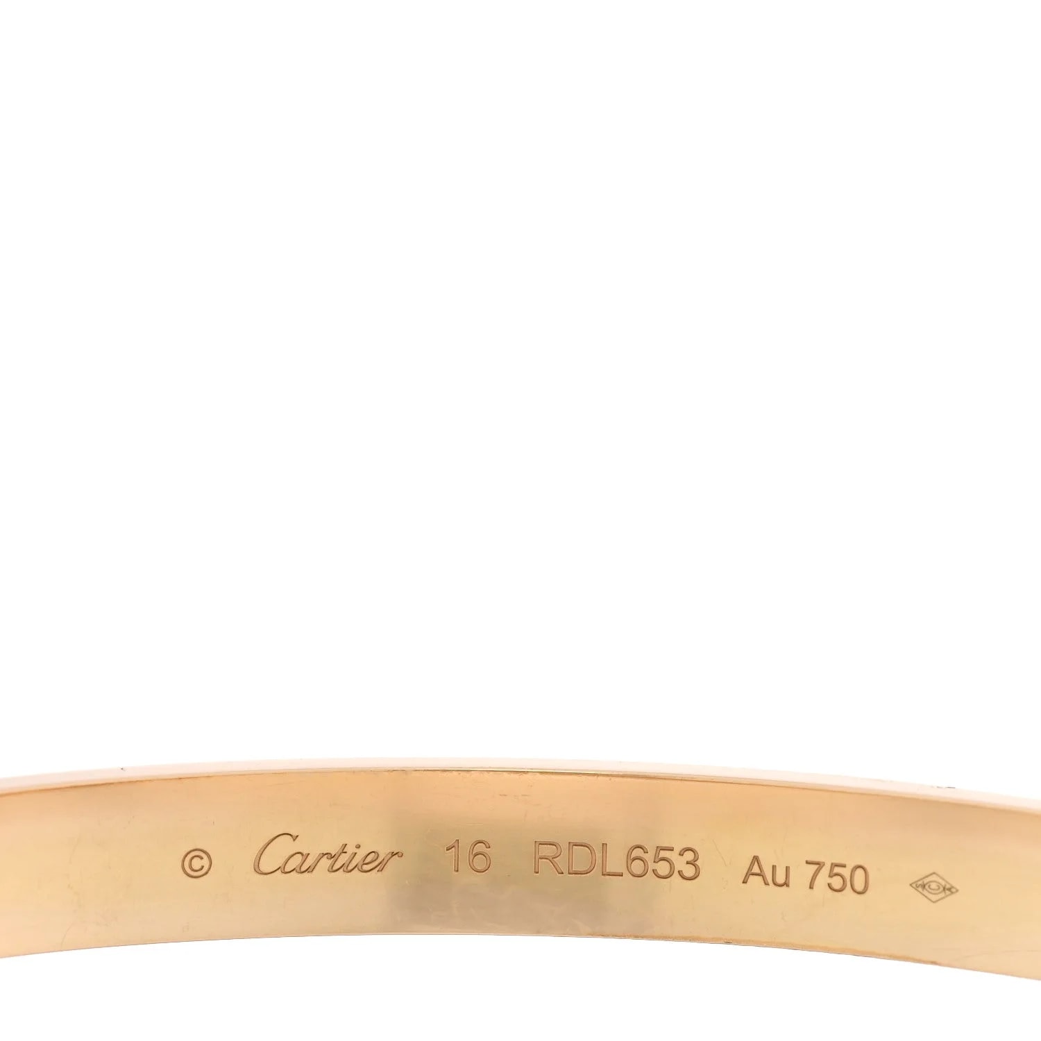 18K Yellow Gold Love Bracelet 16 4