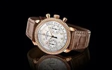 Patek Philippe Chronograph 18k Rose Gold Diamond Bezel Silver Dial 7150/250R-001 2