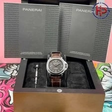 Panerai Luminor Marina 8 Days Titanio 44MM B&P Tobacco Dial on Leather Strap 4