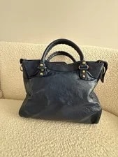 Authentic Balenciaga Metallic Edgy Vello Bule Mir 3