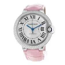 Cartier Ballon Bleu 36mm WE900651 3004 Silver White Gold Leather 3