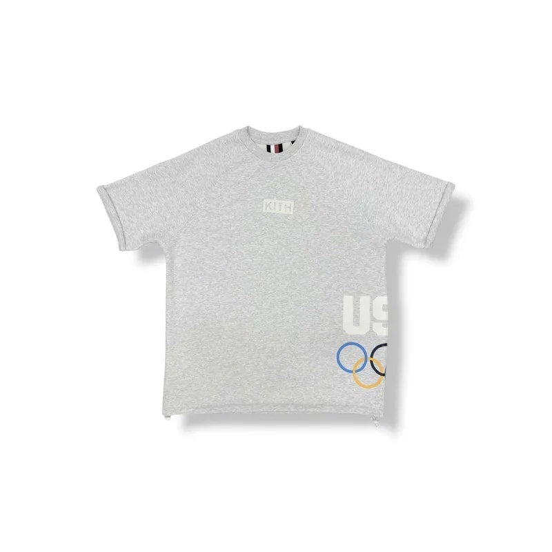 KITH- Team USA 5 Rings Howard Tee Olympics Heather Gray — streetwear — resale