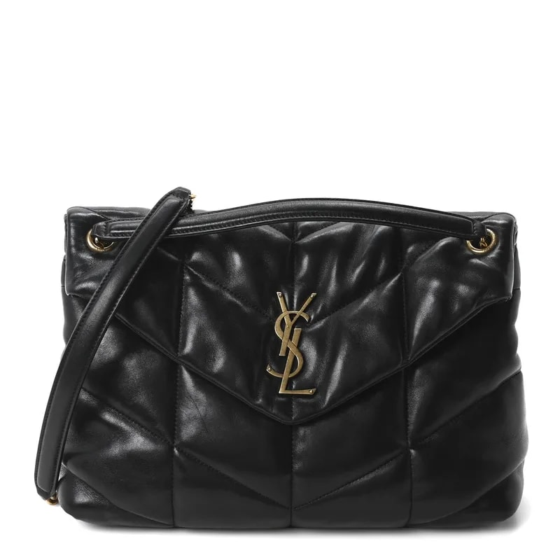 Saint Laurent — Quilted Medium Loulou Puffer Monogram Chain Satchel — Handbag — resale