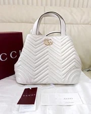 Gucci — Gucci GG Marmont Medium Matelassé Double G Top Handle — Handbag — resale