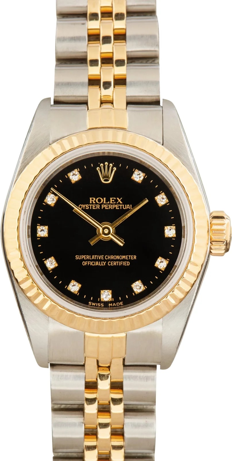 Rolex — Rolex Oyster Perpetual Ref 67193 Black Diamond Dial — Watch — resale