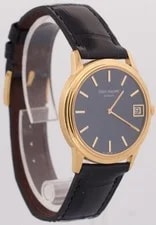 Patek Philippe Calatrava Blue 18K Yellow Gold Leather Automatic 33mm 3602J 4