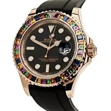 Rolex Yacht-Master 40 116695SATS Rose Gold Black Dial Rainbow Bezel 2