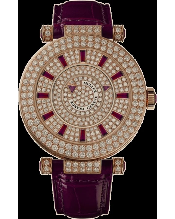 Worldofluxuryus — Franck Muller Ronde Double Mystery Rose Gold Diamond and Ruby — Watch — resale