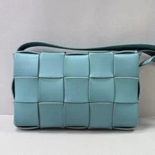 Auth Bottega Veneta Cassette Crossbody Tiffany Blue Intreccio 3