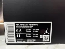 Size 9.5 - Air Jordan 3 Retro OG Air 2