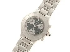 Cartier Chronoscalf W10172T2 Stainless Steel 37mm Black Dial Quartz #DW1325 2