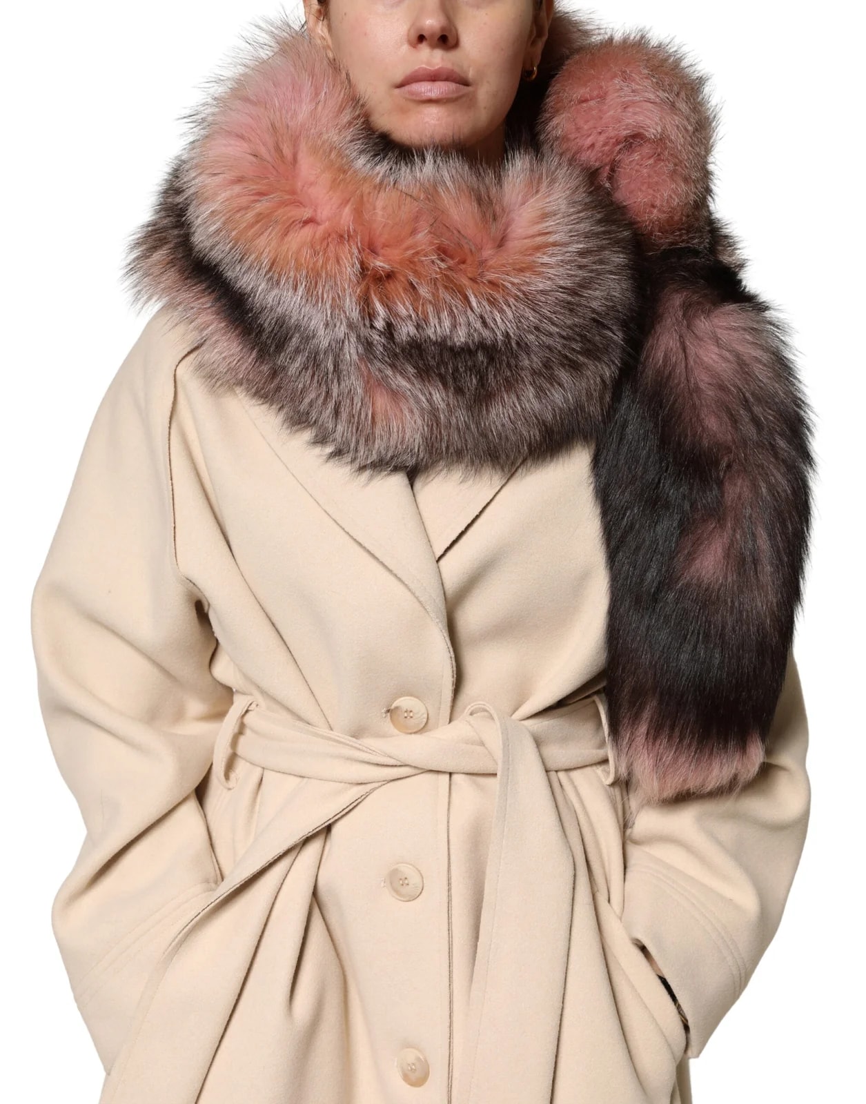 Dolce & Gabbana — Dolce & Gabbana Frost Fox Fur Neck Warmer Winter 120cm X 27cm Scarf — Accessory — resale