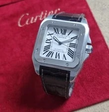 Cartier — Cartier 2656 Santos 100 XL 38mm White Roman Numeral Dial Good Condition — Watch — resale