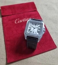 Cartier 2656 Santos 100 XL 38mm White Roman Numeral Dial Good Condition 2