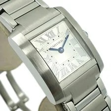 Cartier Tank Francaise Small SM WSTA0129 Quartz 25.7mm Box Papers Silver 3
