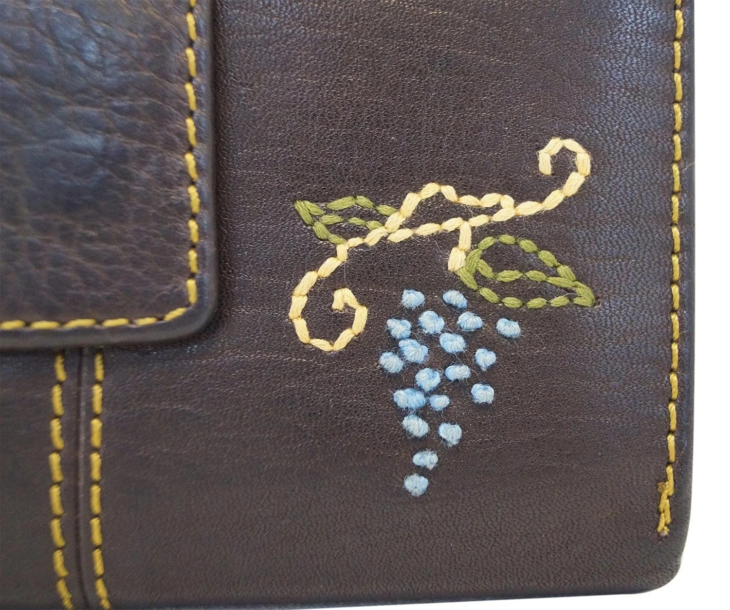 Fossil Dark Grape Applique Trifold Wallet 2