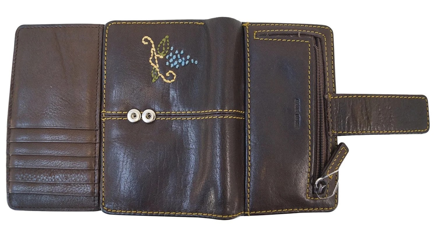 Fossil Dark Grape Applique Trifold Wallet 4