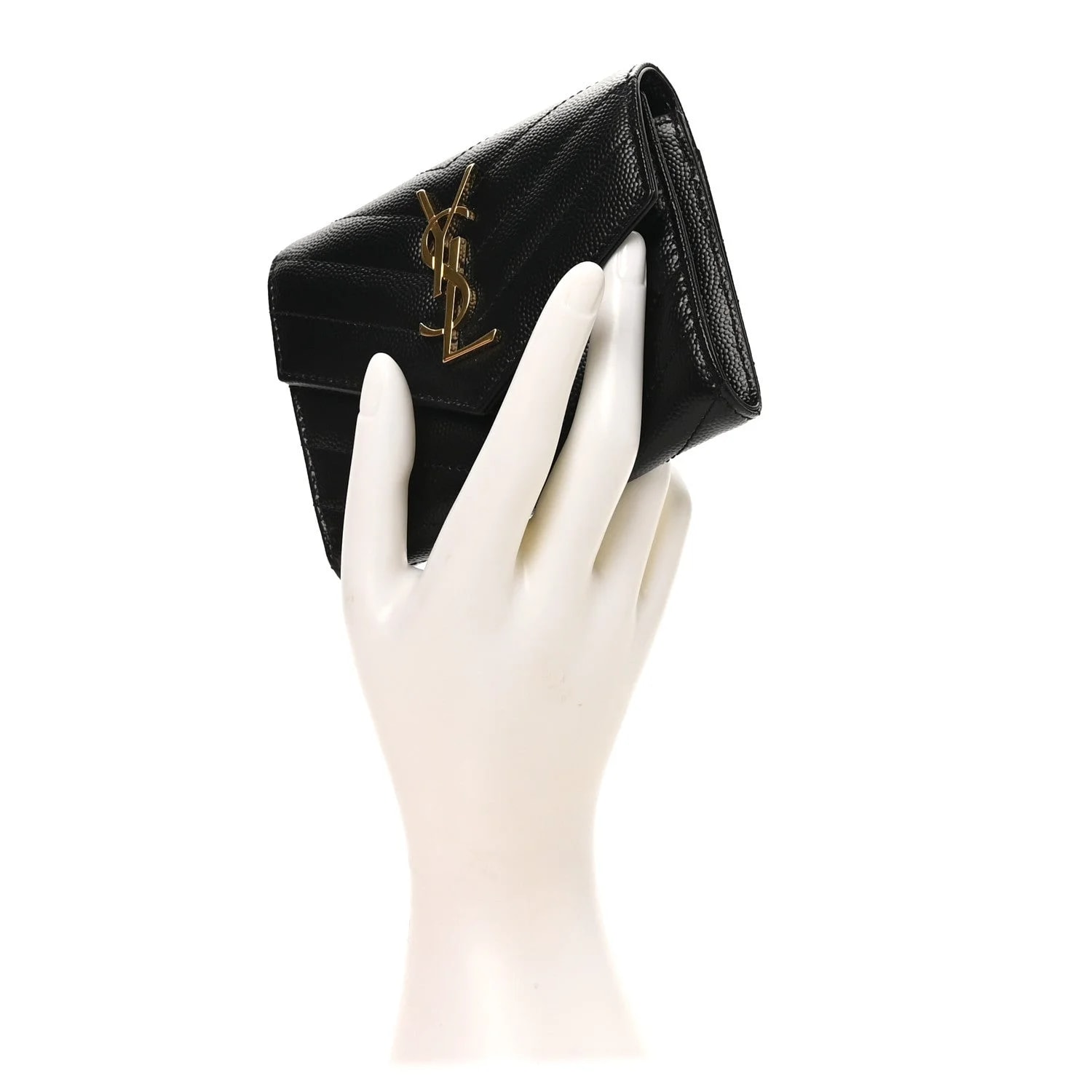 Grain de Poudre Chevron Compact Tri Fold Wallet 2