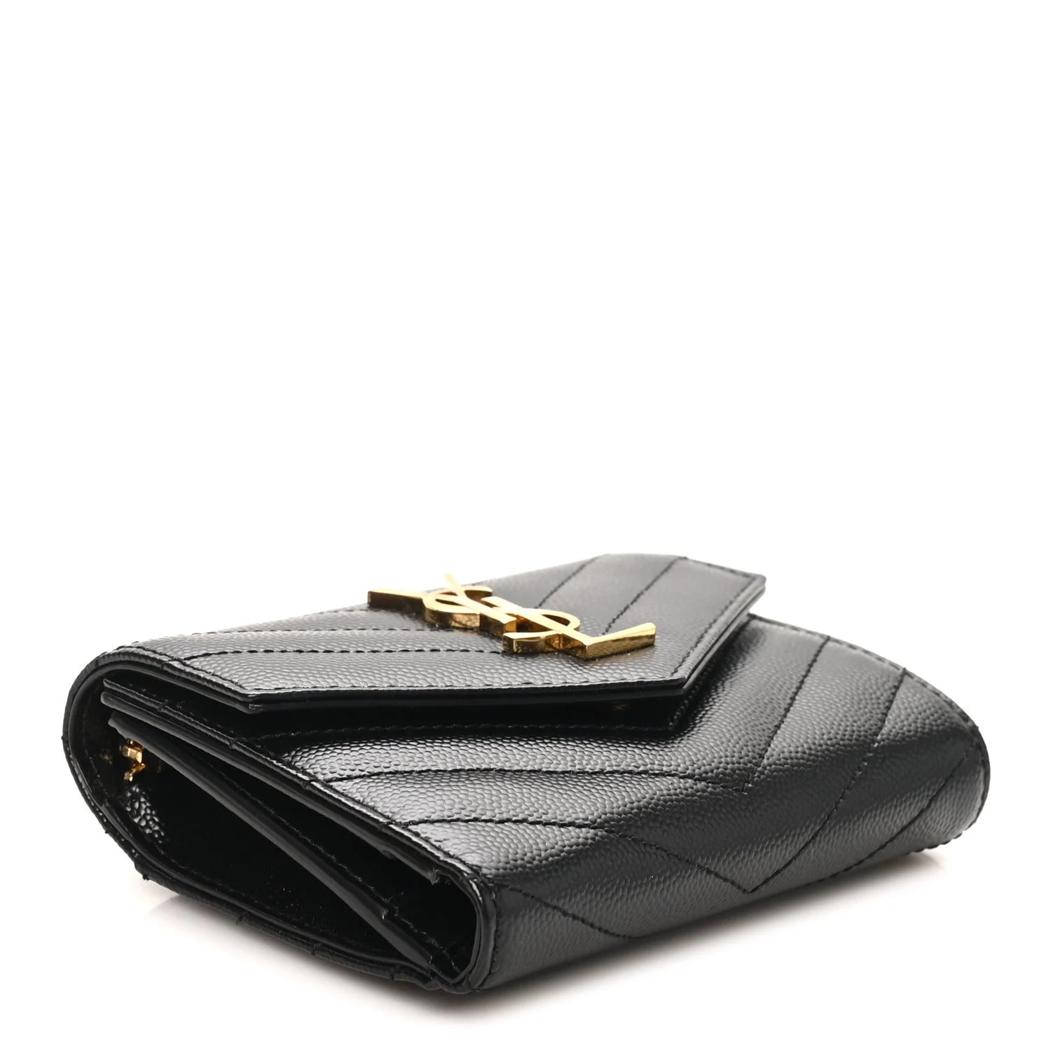 Grain de Poudre Chevron Compact Tri Fold Wallet 4