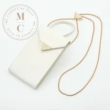 Prada — Prada Mobile Smartphone Accessories White Gold Mini Triangle Logo P — Handbag — resale