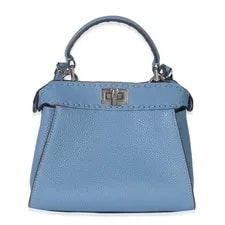 Fendi — Fendi Placca Argento Cuoio Romano Mini Peekaboo Iconic Satchel — Handbag — resale