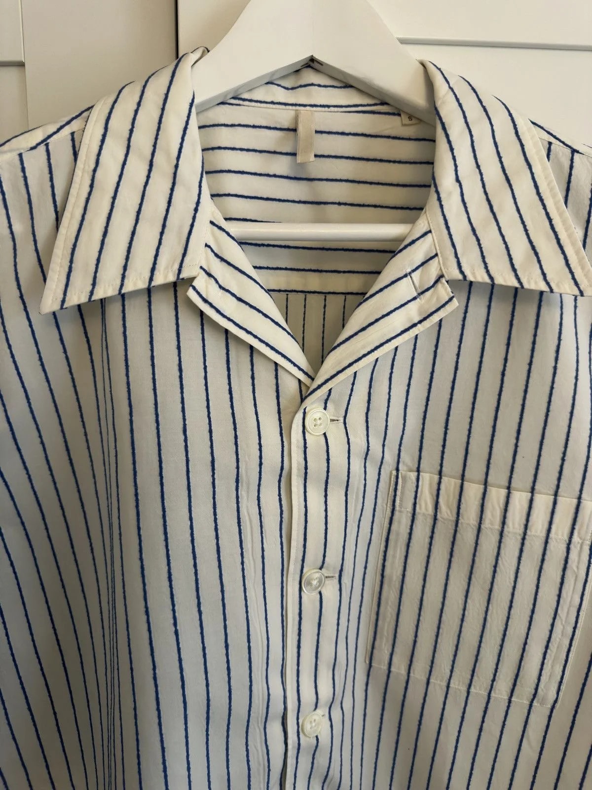 Short Sleeve Shirt With Embroidered Stripes — streetwear — resale