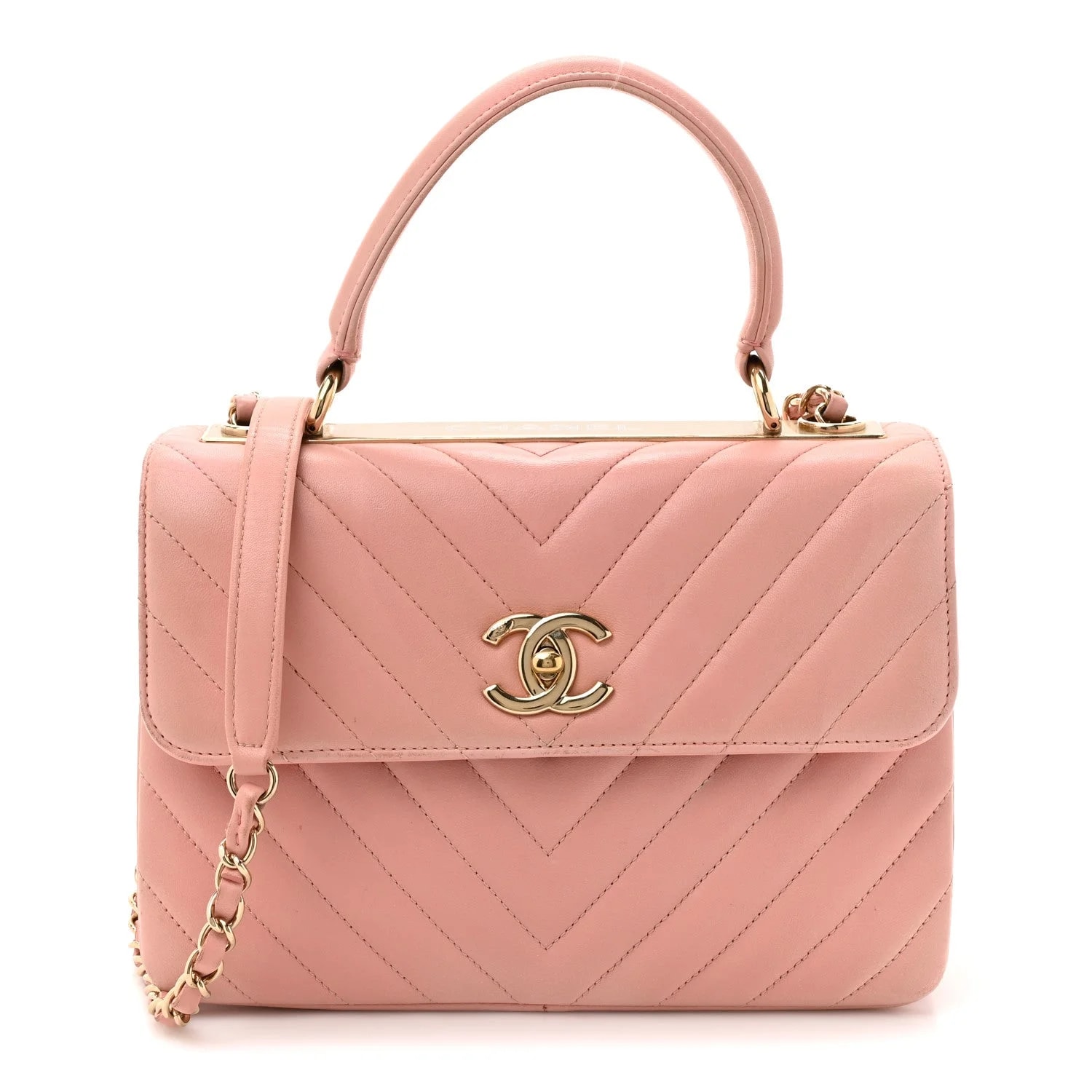 Chanel — Chevron Small CC Dual Handle Flap Light — Handbag — resale